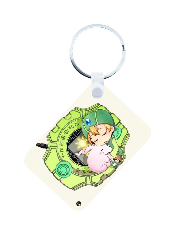 BP Anime Digimon Printed Keychain Green/Pink/Yellow