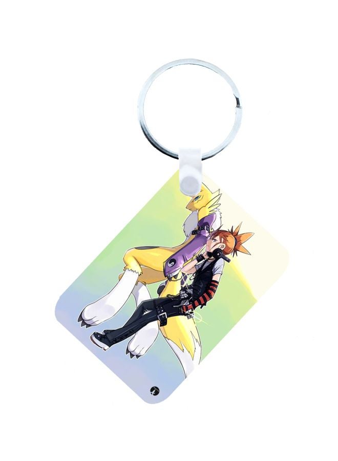BP Anime Digimon Printed Keychain White/Yellow/Black