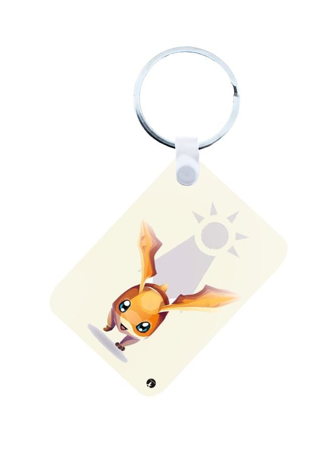 BP Anime Digimon Printed Keychain Beige/Brown/Blue