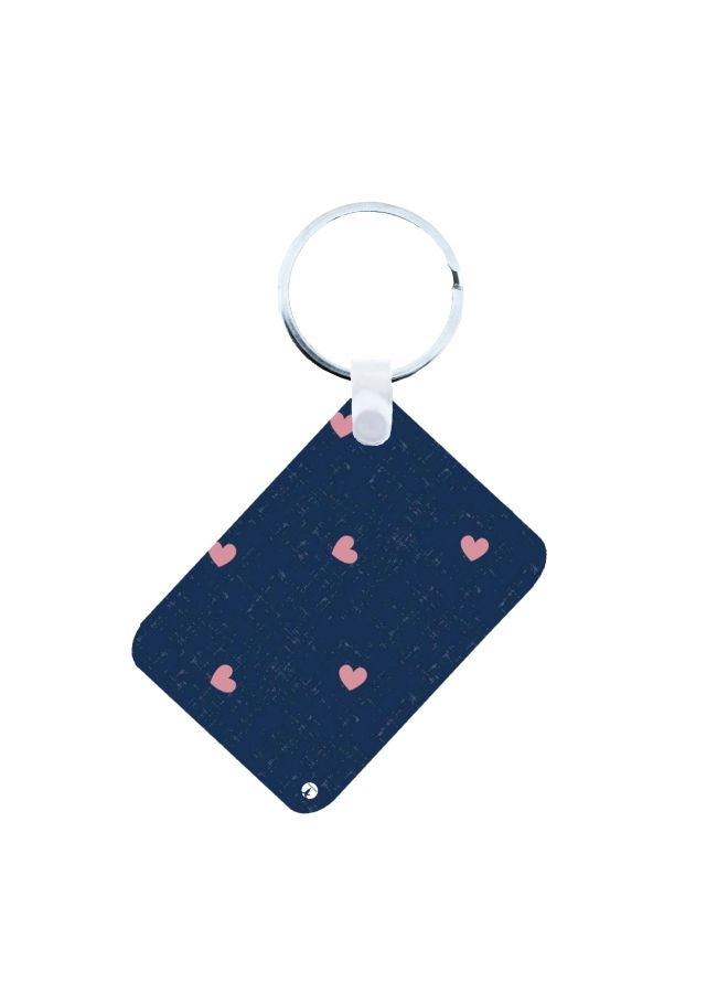 BP Hearts Printed Keychain Blue/Pink/Silver