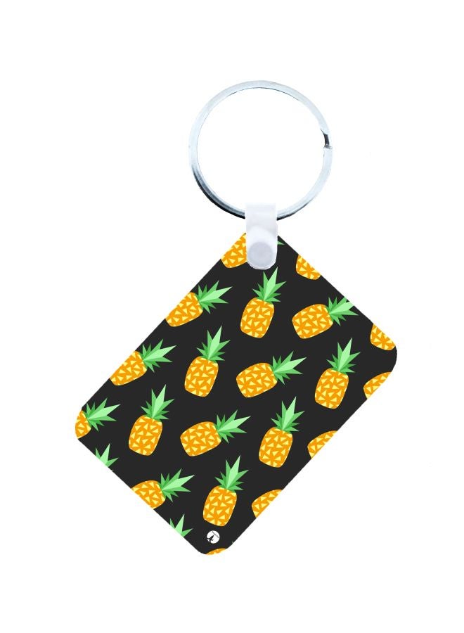 BP Pineapples Printed Keychain Black/Green/Orange