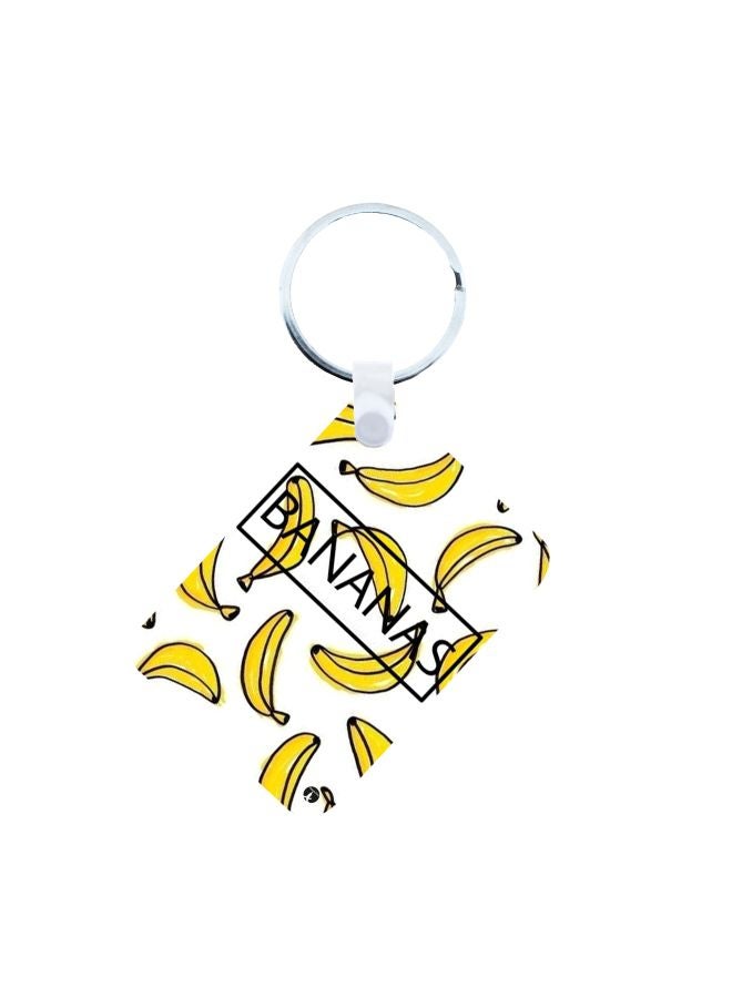 BP Bananas Printed Keychain White/Yellow
