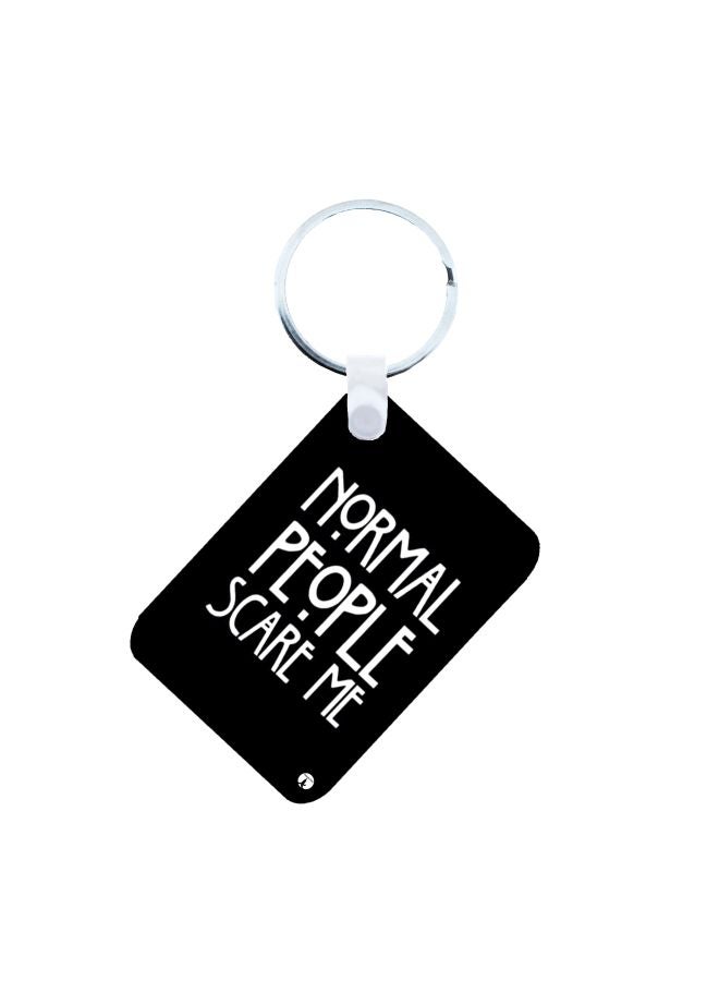 BP English Phrases Printed Keychain Black/White