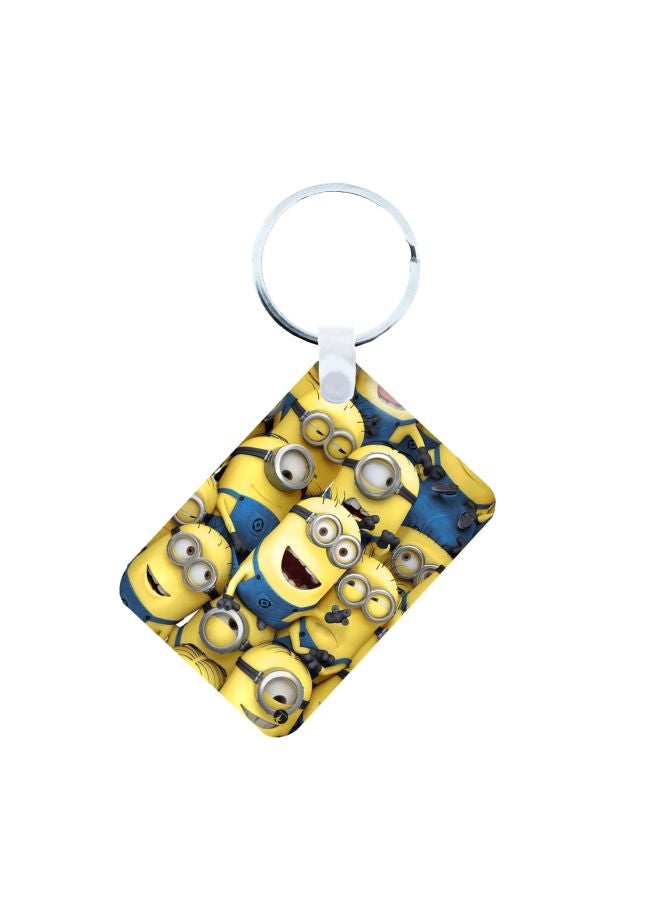 بي بي سلسلة مفاتيح بطبعة فيلم Minions أصفر/ أزرق/ أسود