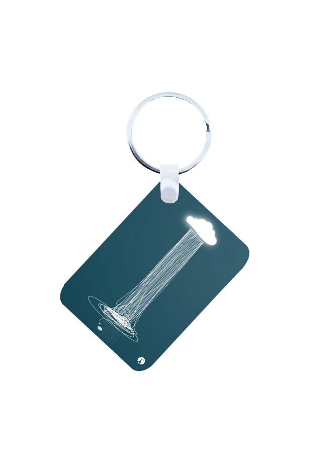 BP Cloud Printed Keychain Blue/White