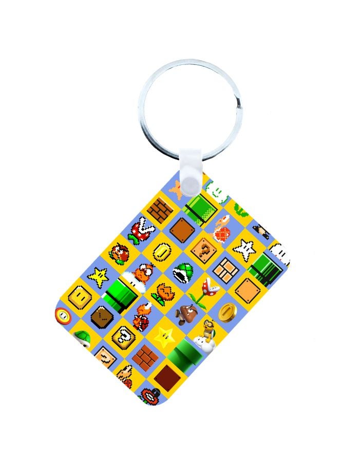 BP Super Mario Printed Keychain Yellow/Green/Brown
