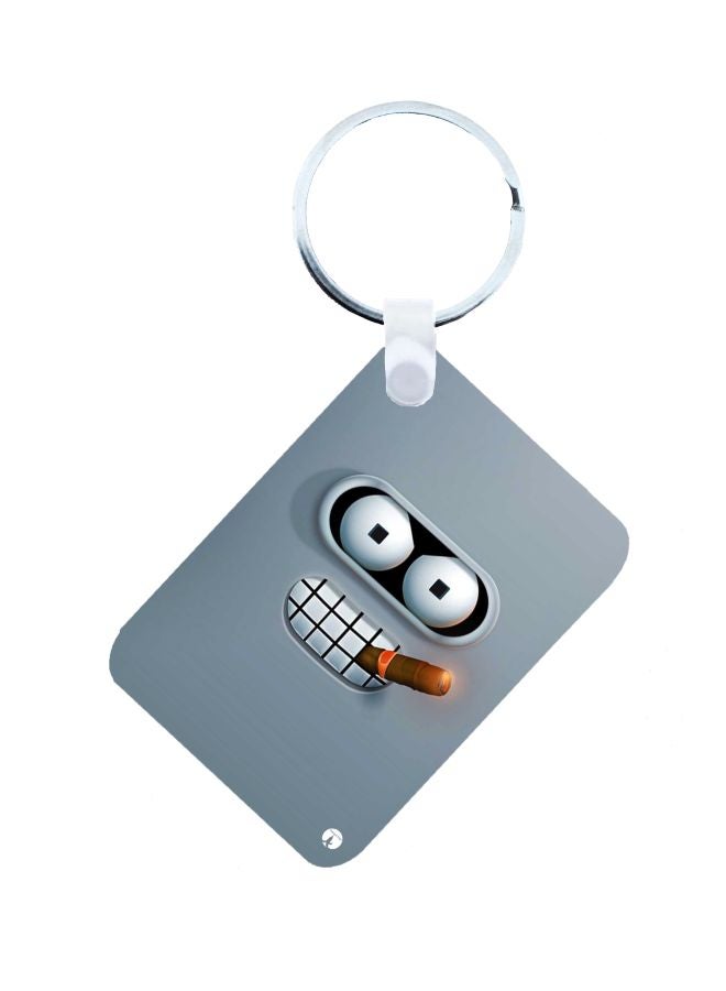 BP Futurama Printed Keychain Grey/White