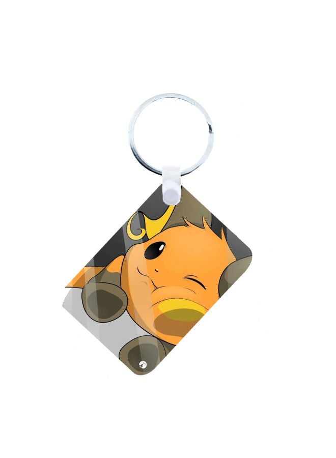 BP Pokemon Printed Keychain Yellow/White/Red