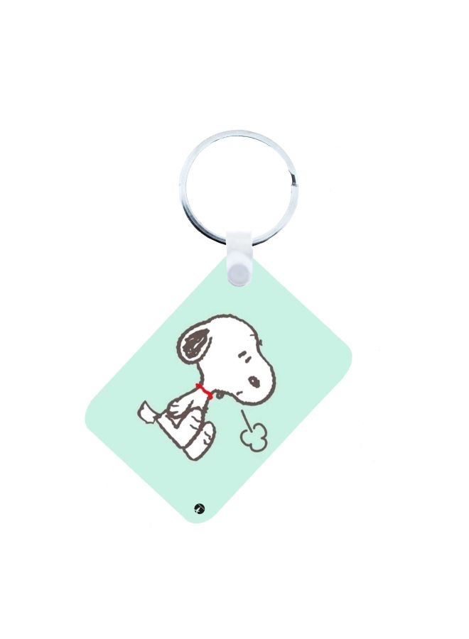 BP Snoopy Printed Keychain Green/White