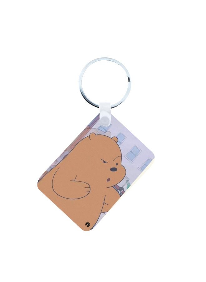 BP We Bare Bear Printed Keychain Brown/Pink/Green