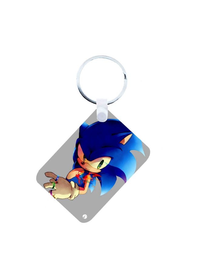 BP Sonic Printed Keychain Blue/Grey/Red