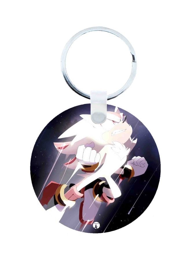 بي بي سلسلة مفاتيح مطبوعة بشخصية القنفد من لعبة "Sonic" بنفسجي/ أبيض/ وردي