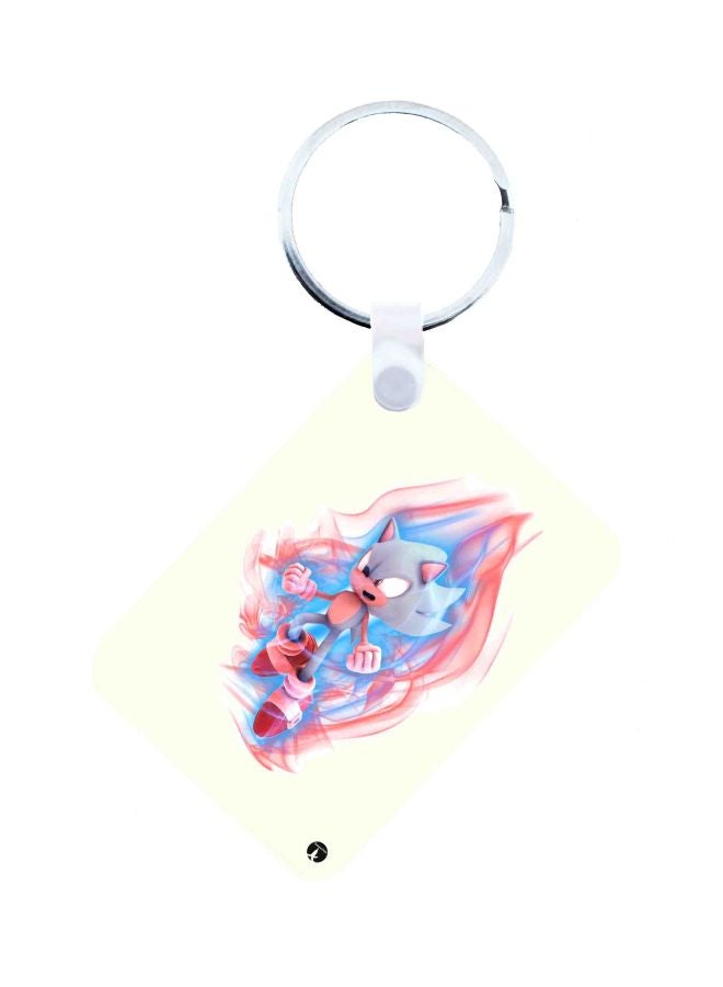 BP Sonic Printed Keychain Blue/Red/Beige