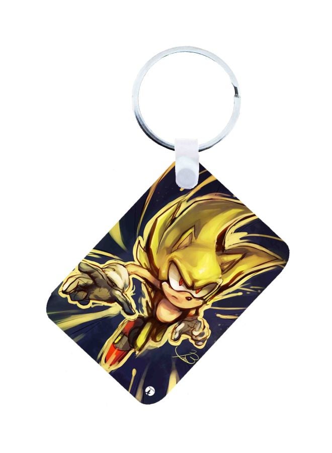 بي بي سلسلة مفاتيح مطبوعة بشخصية القنفد من لعبة "Sonic" أصفر/أحمر/أزرق