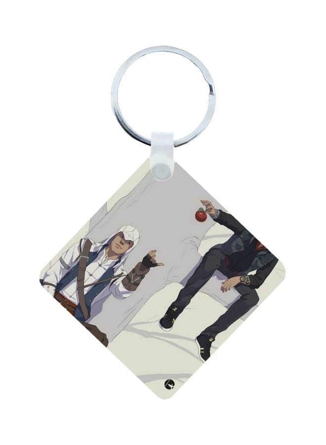 BP Assassin's Creed Printed Keychain Black/White/Blue