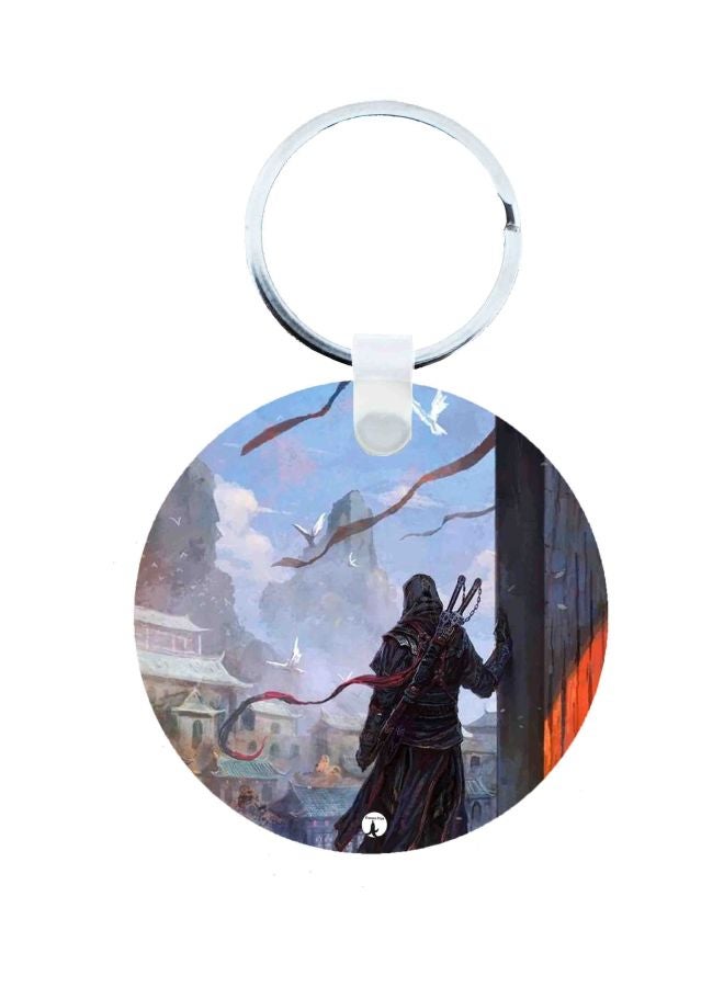 بي بي سلسلة مفاتيح بطبعة لعبة Assassin's Creed أسود / أبيض / أزرق