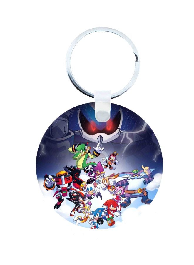 بي بي سلسلة مفاتيح مطبوعة بشخصية القنفد من لعبة "Sonic" متعدد الألوان