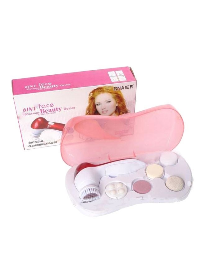 Cnaier 6 In 1 Face Massage Beauty Device White/Pink - Image 1