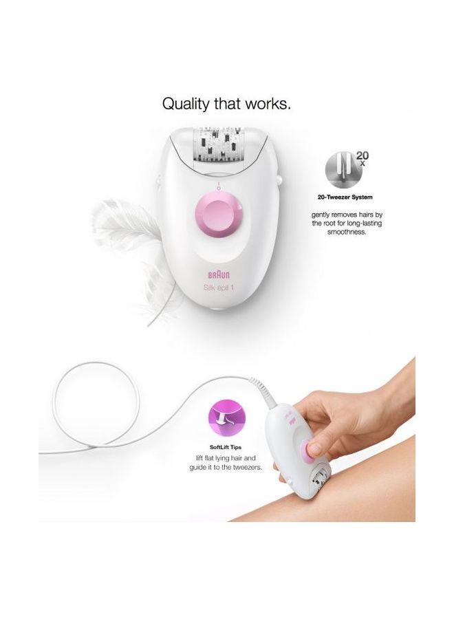 BRAUN - Silk-épil 1 1-170 Epilator White/Pink/Silver - Image 1