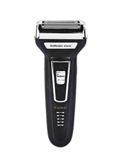 Kemei KM-6558 3 In 1 Twin Blade Reciprocating Three Blades Electric Shaver Travel Use Safe Razor Black/Silver ‎19.8x16.6x4.8cm  - Image 1