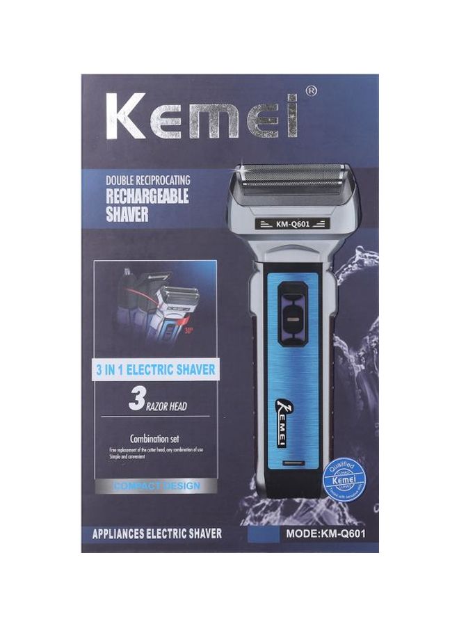 Kemei 3-In-1 Electric Shaver Gold/Blue/Black - Image 4