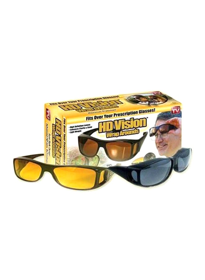 2-Piece HD Vision 3D Glasses Black/Orange 