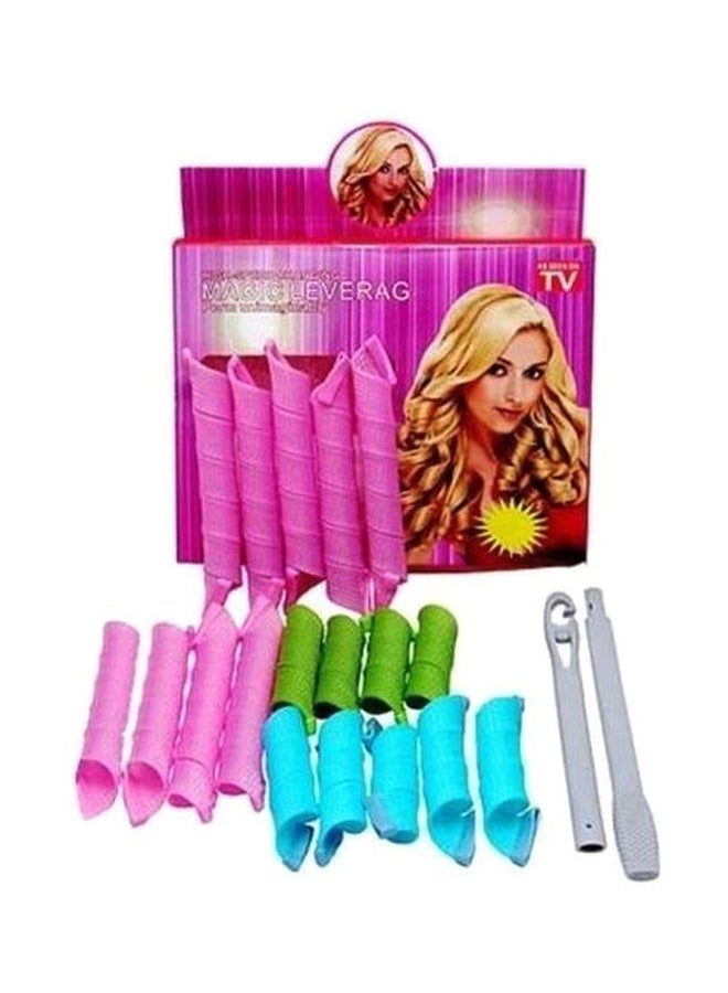 AS SEEN ON TV Magic Leverag Hair Curling Kit Pink/Green/Blue