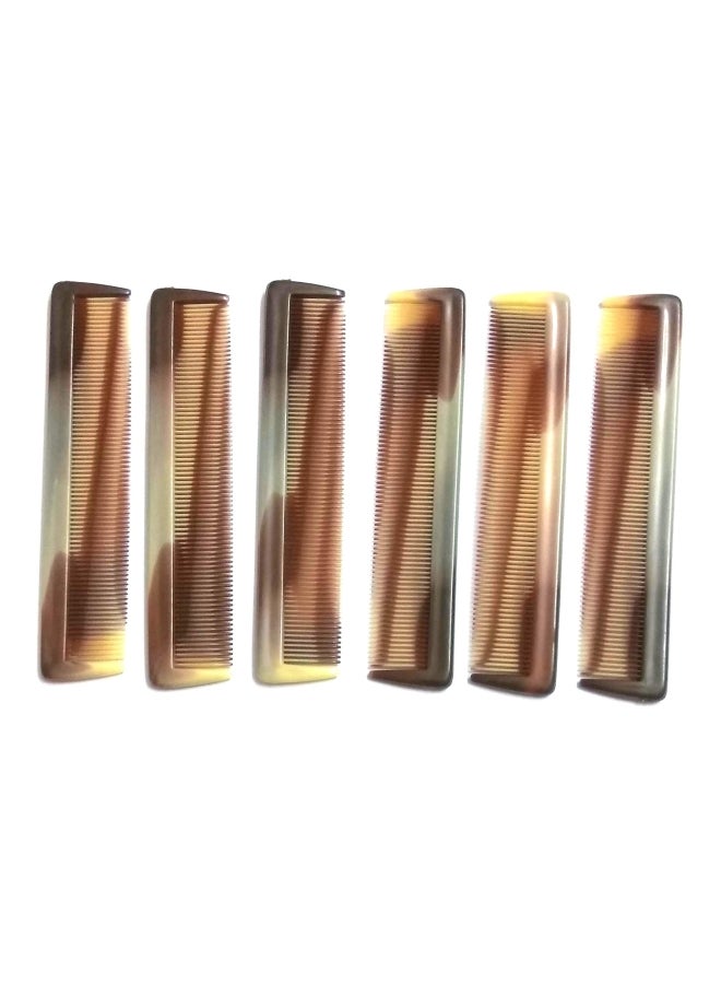 My.Shop 6-Piece Pocket Comb Brown/Yellow - Image 1