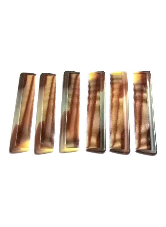 My.Shop 6-Piece Pocket Comb Brown/Yellow - Image 3