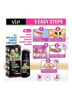 VIP Hair Color Shampoo Brown 180ml  - Image 3