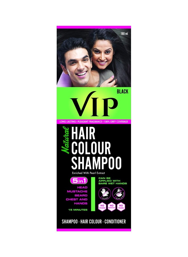 VIP Hair Color Shampoo Black 180ml - Image 1
