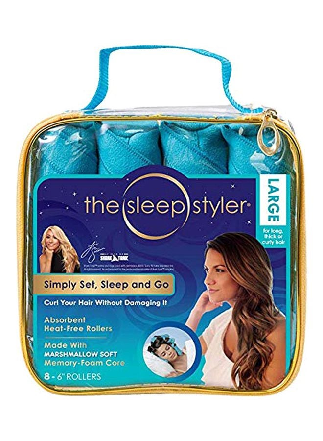 Flipco 8-Piece Hair Curler Blue 6inch - Image 1