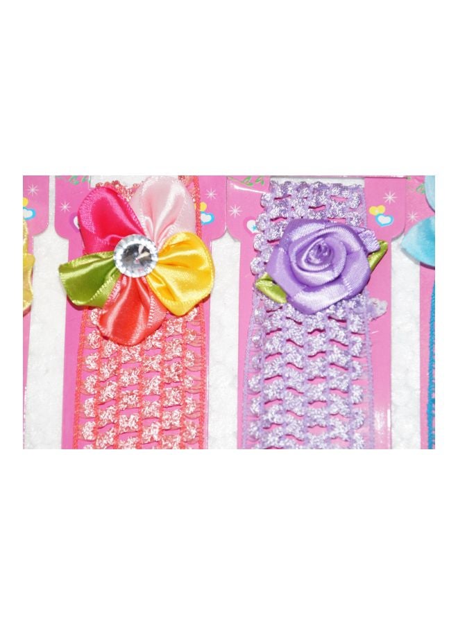 فوكس ربطات شعر مطاطية من الكروشيه - 6 قطع وردي / أزرق / بيج - Image 2