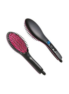 Jeval Ceramic Hair Straightener Brush Black/Pink  - Image 1