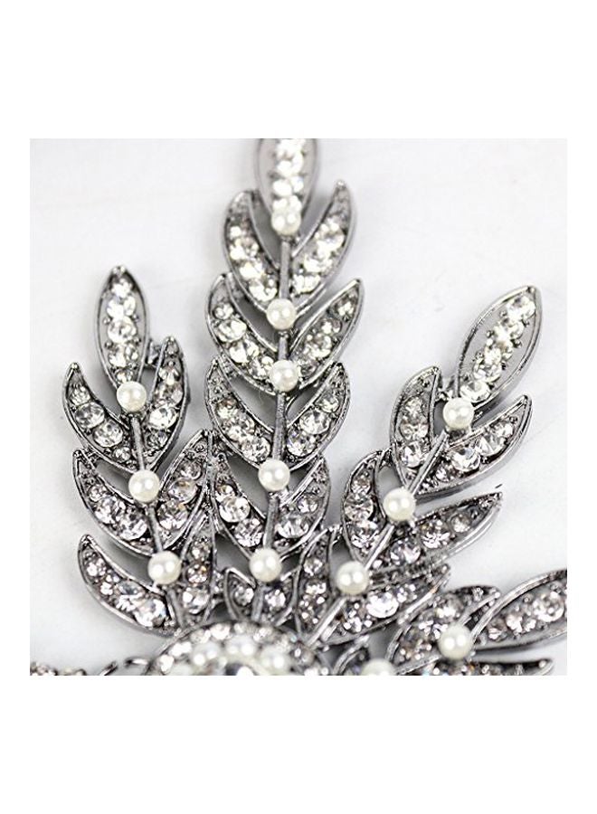 جيسن تاج للرأس كلاسيك بتصميم أوراق شجر من الكريستال أسود/ أبيض - Image 3