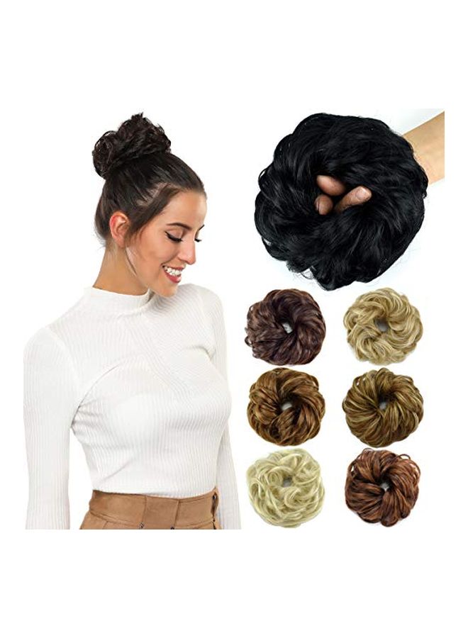 Rose bud Synthetic Hair Bun Extensions Black  - Image 2