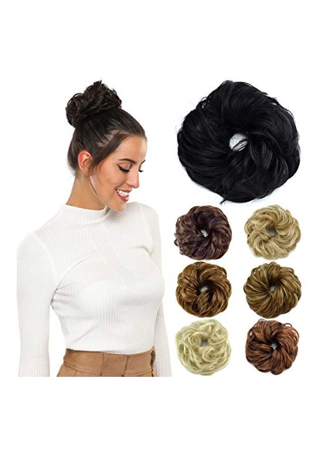 Synthetic Hair Bun Extension Black - v1567517790/N29271241A_2