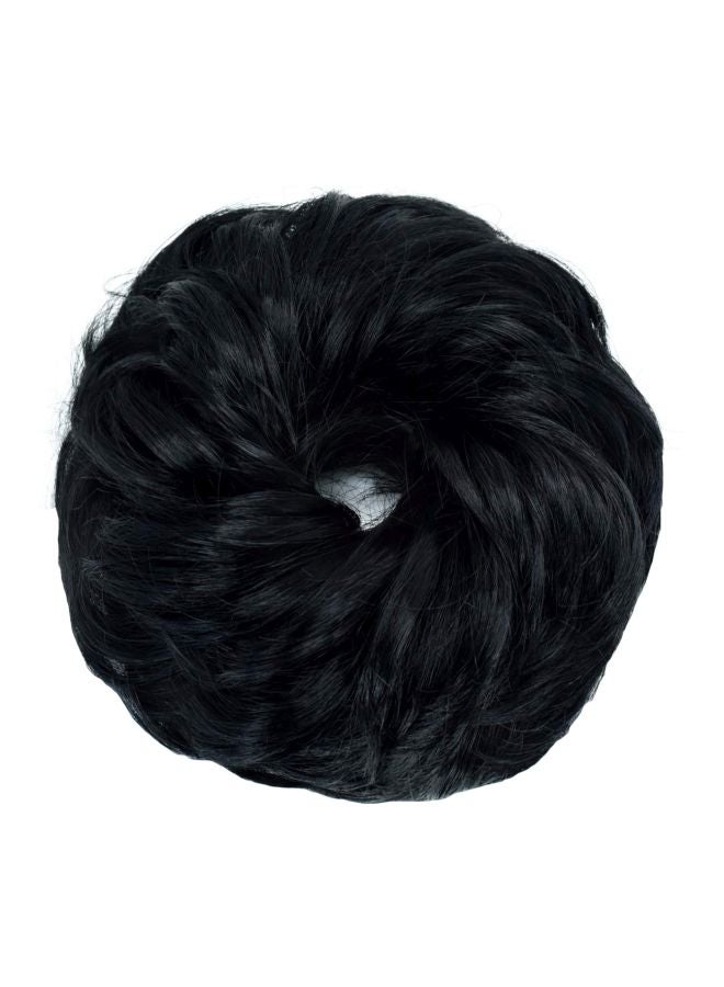 Rose bud Synthetic Hair Bun Extensions Black  - Image 1