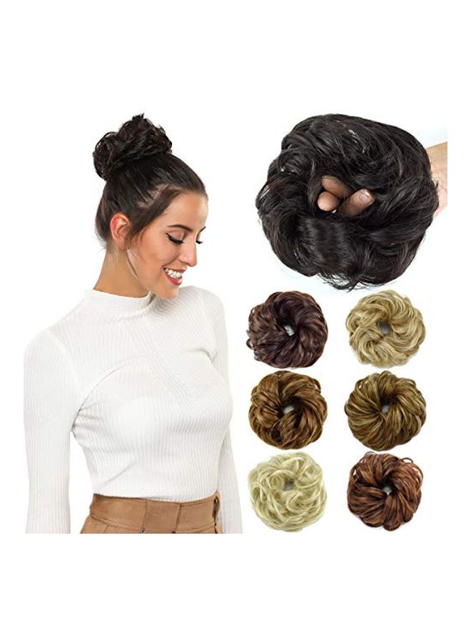 Rose bud Synthetic Hair Bun Extensions Black  - Image 2