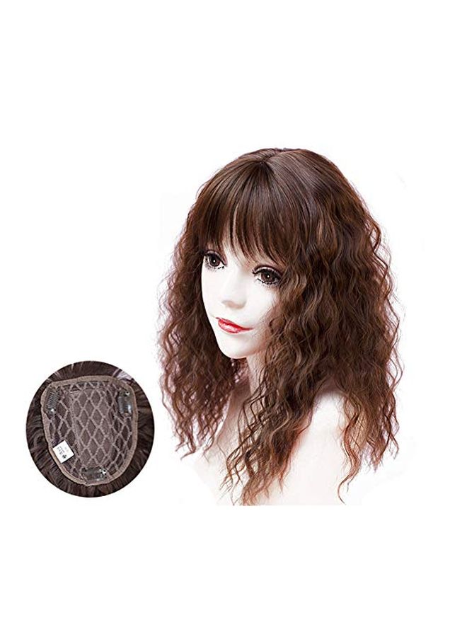 YAIRYANGTZE Clip In Hair Wig With Bangs Brown 14inch  - Image 2