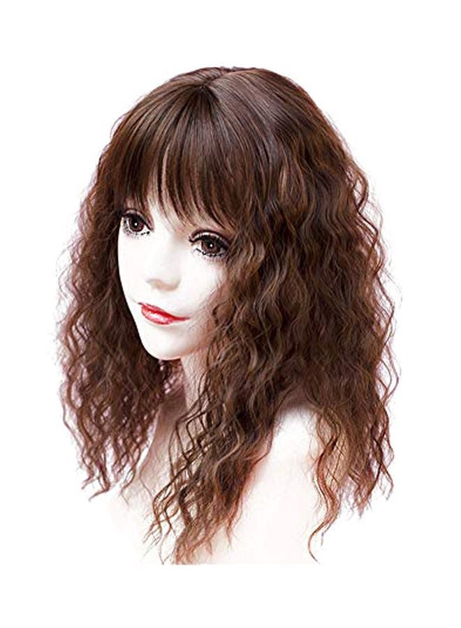 YAIRYANGTZE Clip In Hair Wig With Bangs Light Brown 17inch  - Image 1