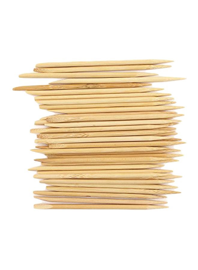 BambooMN 20-Piece Disposable Bamboo Nail Art Manicure Pedicure Sticks Beige - Image 1