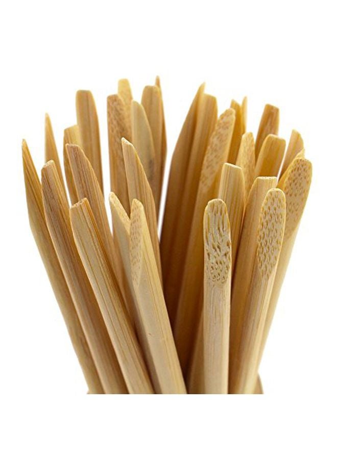 BambooMN 20-Piece Disposable Bamboo Nail Art Manicure Pedicure Sticks Beige - Image 4