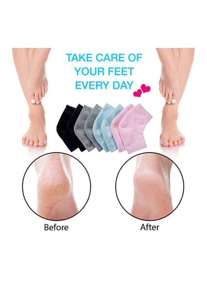 Nado Care 4-Pair Moisturizing Socks With Lotion Gel Blue/Grey/Black  - Image 3