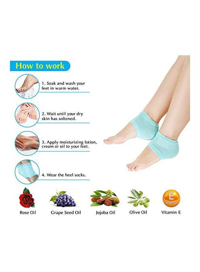 Nado Care 4-Pair Moisturizing Socks With Lotion Gel Blue/Grey/Black  - Image 4