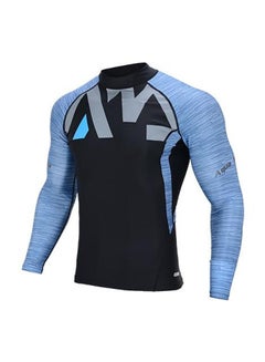 DIVISION-Men's Rashguard LS(BLUE Print) - L