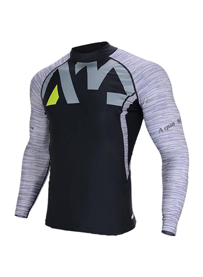 AQUA MARINA - DIVISION-Men's Rashguard LS(GREY Print) - XXL - Image 1