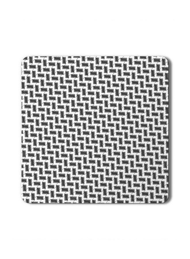 2-Piece Shemag Designer Coasters White/Black 3.8 x 3.8inch