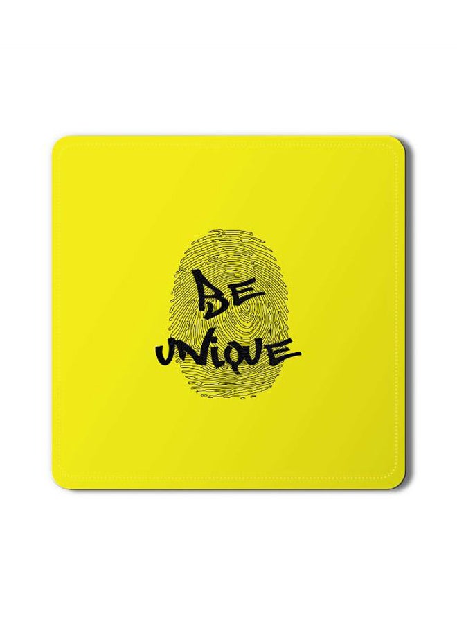 2-Piece Be Unique Designer Coasters Mat Yellow 3.8 x 3.8inch