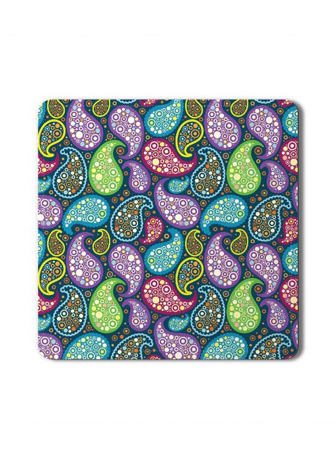 2-Piece Indian Summer Designer Coasters Mat For Beverage Drinks Multicolour 3.8 x 3.8inch